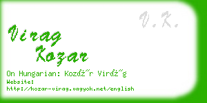 virag kozar business card